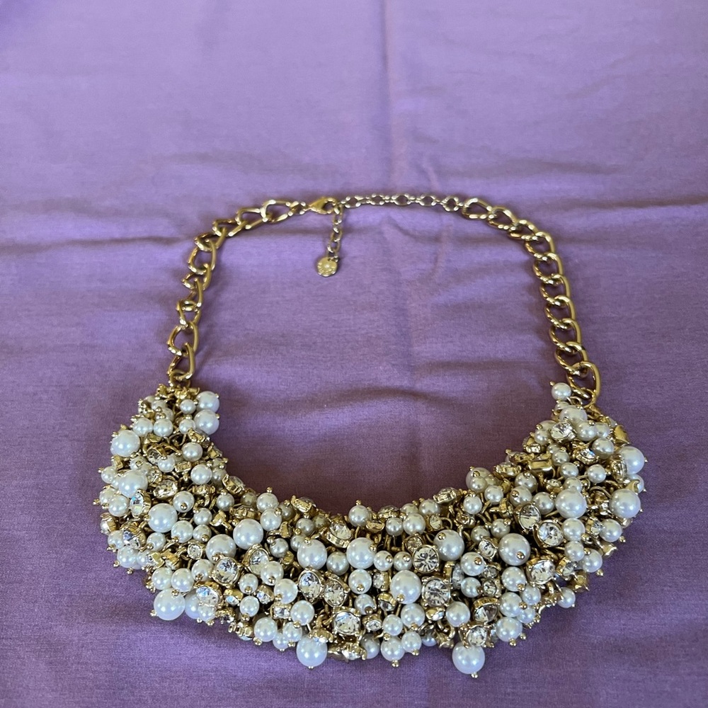 Talbots Pearl, Crystals Adjustable Necklace!!!